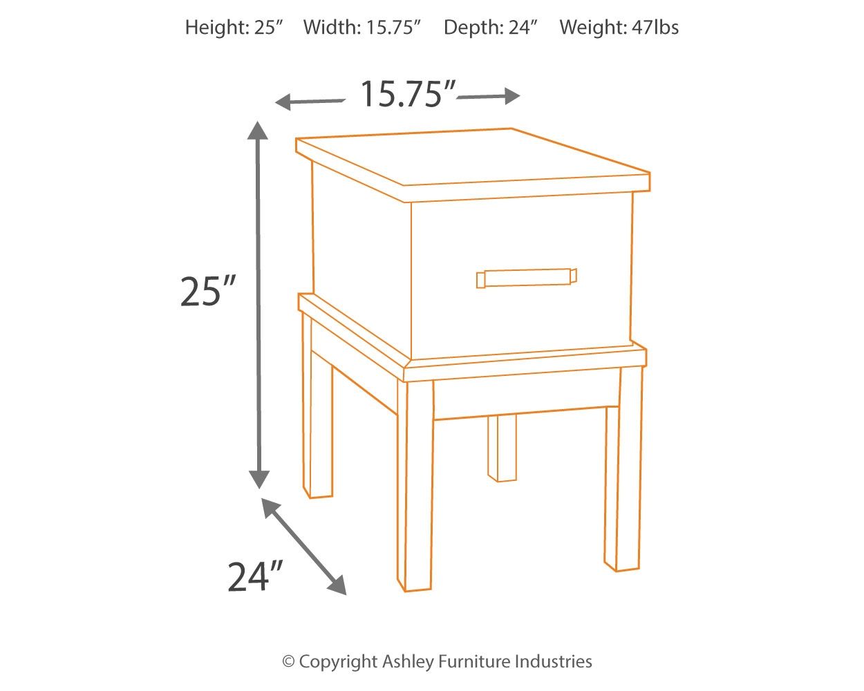 Stanah - Brown / Beige - Chair Side End Table