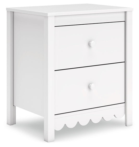 Hallityn - White - Two Drawer Night Stand