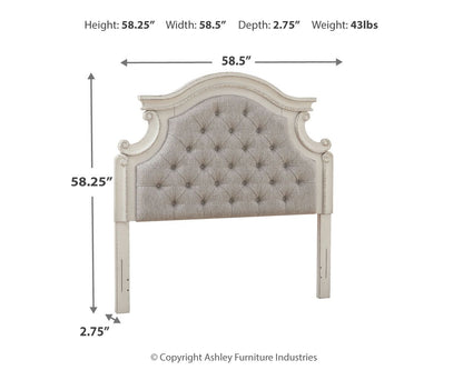 Realyn - Chipped White - Full Uph Panel Headboard