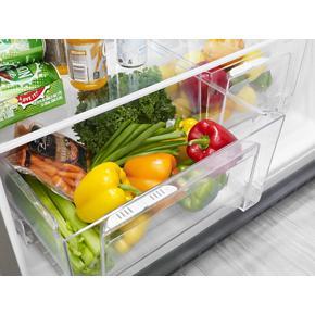 33" Wide Top Freezer Refrigerator - 21 Cubic Feet - Monochromatic Stainless Steel - Pearl Silver