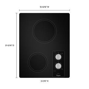 15" Electric Cooktop With Easy Wipe Ceramic Glass