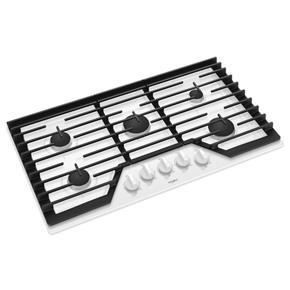 36" Gas Cooktop With EZ-2-Lift Hinged Cast-Iron Grates - White