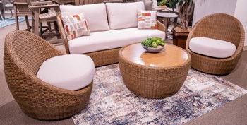 Double Point - Beige - Loveseat, Swivel Chairs Set (Set of 3)