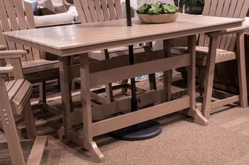 Seacliff Beach - Medium Brown - Rectangular Counter Height Dining Table With Umbrella Option