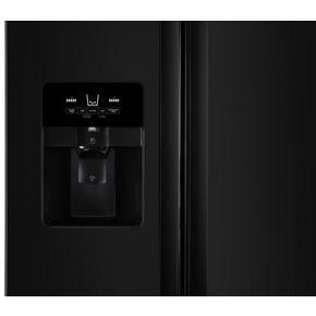 36" Wide Side-By-Side Refrigerator - 25 Cubic Feet - Black