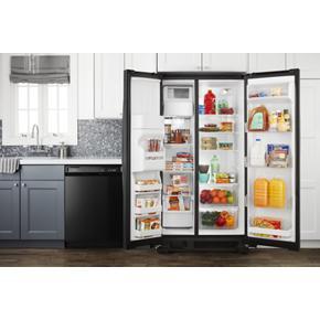 36" Side-By-Side Refrigerator With Dual Pad External Ice And Water Dispenser - Black