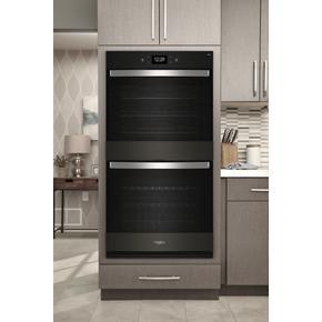 100 Cubic Feet Double Smart Wall Oven With Air Fry - Black