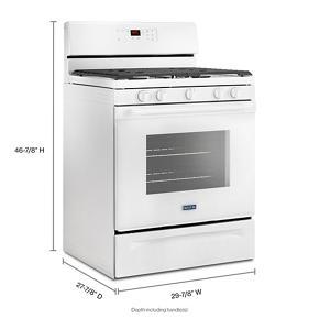 30" Wide Gas Range With 5th Oval Burner - 5.0 Cubic Feet - White