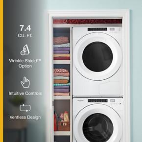 7.4 Cubic Feet Front Load Heat Pump Dryer With Intiutitive Touch Controls, Advanced Moisture Sensing