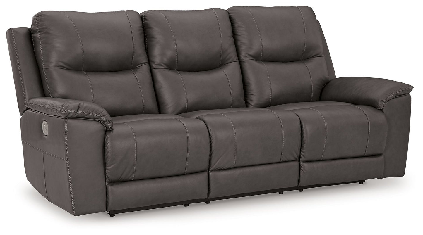 Dearview - Power Reclining Sofa With Adj Headrest - Fog