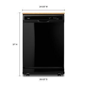 Heavy-Duty Dishwasher With 1-Hour Wash Cycle - Black - 26,5" Depth