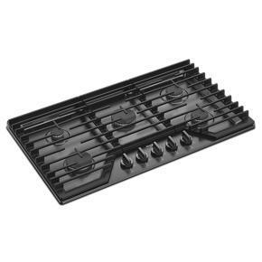 36" Gas Cooktop With Ez-2-Lift Hinged Cast-Iron Grates - Black Stainless