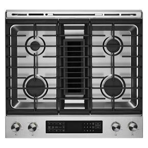 Rise 30" Dual-Fuel Downdraft Slide-In Range - Stainless Steel