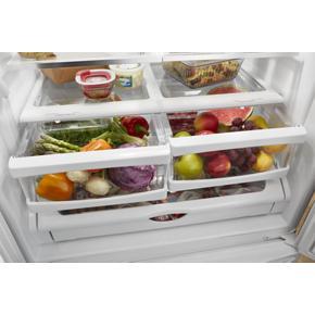 36" Wide French Door Refrigerator With Water Dispenser - 25 Cubic Feet - Black Stainless Steel