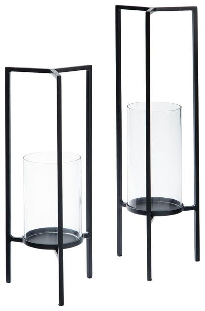 Ginette - Black - Candle Holder Set (Set of 2)