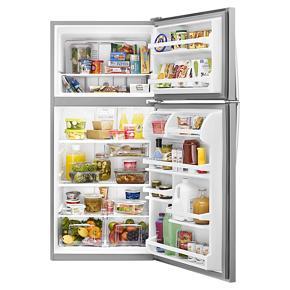 30" Wide Top Freezer Refrigerator - 18 Cubic Feet - Monochromatic Stainless Steel - 65,4" Height