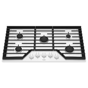 36" Gas Cooktop With EZ-2-Lift Hinged Cast-Iron Grates - White