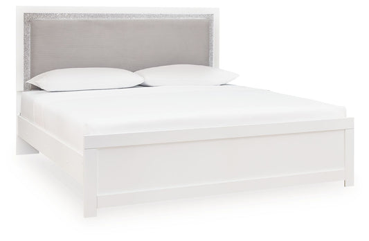 Maeling - King Upholstered Panel Bed - White