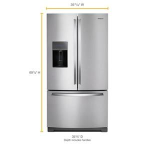 36" Wide French Door Refrigerator - 27 Cubic Feet - Fingerprint Resistant Stainless Steel - Pearl Silver