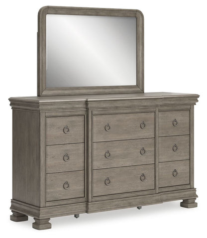 Lexorne - Gray - Dresser And Mirror