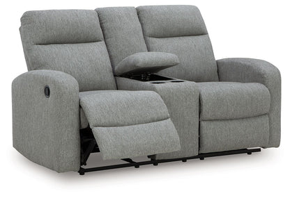 Gauntlet - Sterling - Double Recline Loveseat With Console