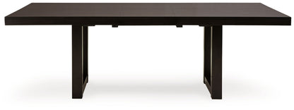 Neymorton - Dark Grayish Brown - Rectangular Dining Room Butterfly Extension Table