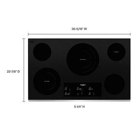 36" Electric Ceramic Glass Cooktop With Triple Radiant Element