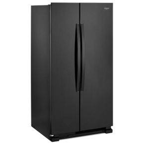 33" Wide Side-By-Side Refrigerator - 22 Cubic Feet - Black