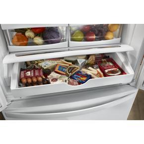 36" Wide French Door Refrigerator With Water Dispenser - 25 Cubic Feet - White