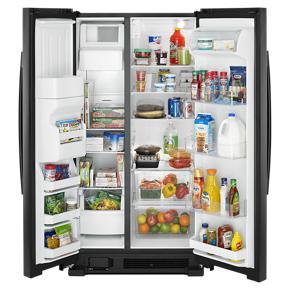 36" Side-By-Side Refrigerator With Dual Pad External Ice And Water Dispenser - Black