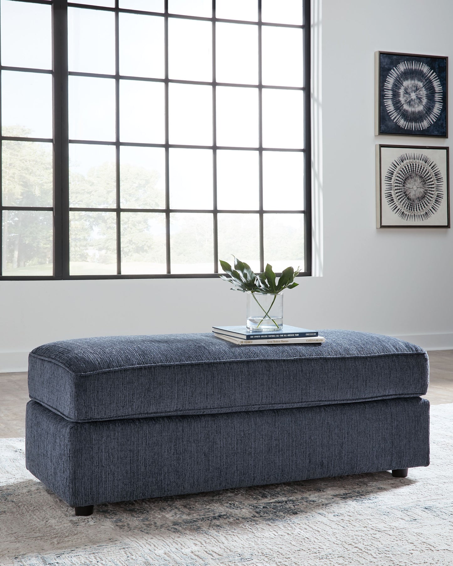 Albar Place - Cobalt - Oversized Accent Ottoman