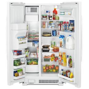 36" Side-By-Side Refrigerator With Dual Pad External Ice And Water Dispenser - White