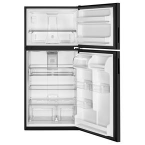 33" Wide Top Freezer Refrigerator With PowerCold Feature - 21 Cubic Feet - Black