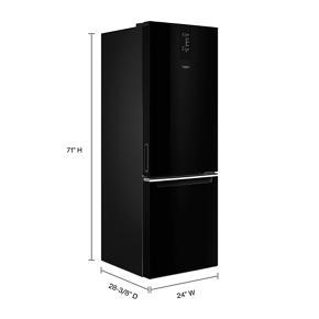 24" Wide Bottom-Freezer Refrigerator - 12.9 Cubic Feet - Black