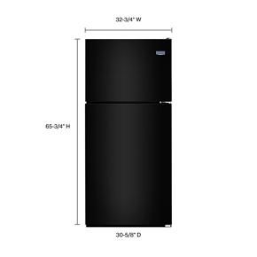 33" Wide Top Freezer Refrigerator With PowerCold Feature - 21 Cubic Feet - Black