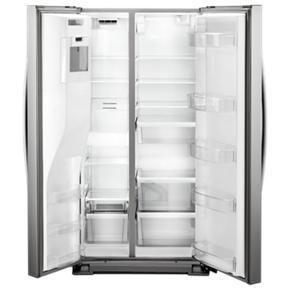 36" Wide Counter Depth Side-By-Side Refrigerator - 21 Cubic Feet - Fingerprint Resistant Stainless Steel