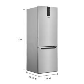 24" Wide Bottom-Freezer Refrigerator - 12.9 Cubic Feet - Fingerprint-Resistant Stainless Finish - Pearl Silver