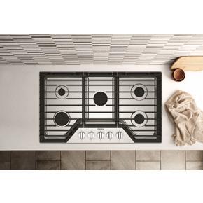 36" Gas Cooktop With Ez-2-Lift Hinged Cast-Iron Grates - Stainless Steel