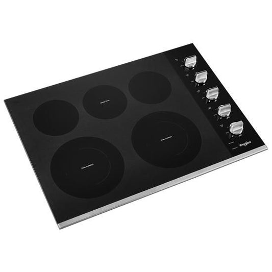 30" Electric Ceramic Glass Cooktop With Two Dual Radiant Elements