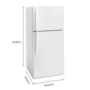 30" Wide Top Freezer Refrigerator - 19 Cubic Feet - White - Metal