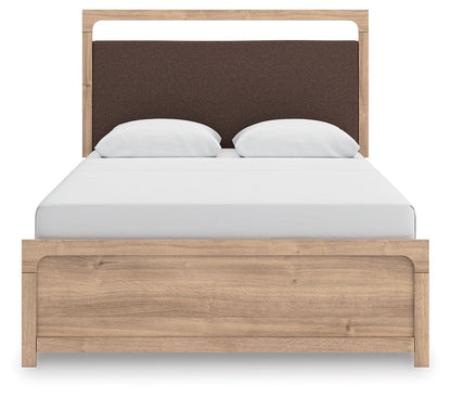 Kinlanni - Queen Upholstered Panel Bed - Tan