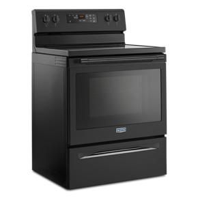 30" Wide Electric Range With Shatter-Resistant Cooktop - 5.3 Cubic Feet - Black