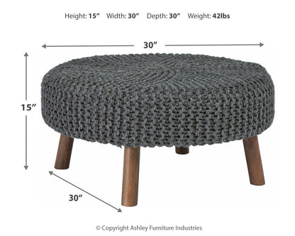 Jassmyn - Charcoal - Oversized Accent Ottoman