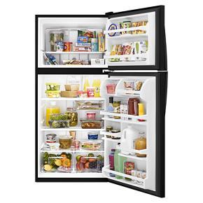 30" Wide Top Freezer Refrigerator - 18 Cubic Feet - Black - Metal