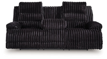 Rhine Falls - Onyx - Reclining Power Sofa With Drop Down Table