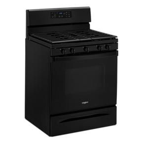 5.0 Cubic Feet Whirlpool Gas Range With Center Oval Burner - Black