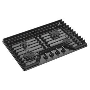 30" Gas Cooktop With Ez-2-Lift Hinged Cast-Iron Grates - Black Stainless