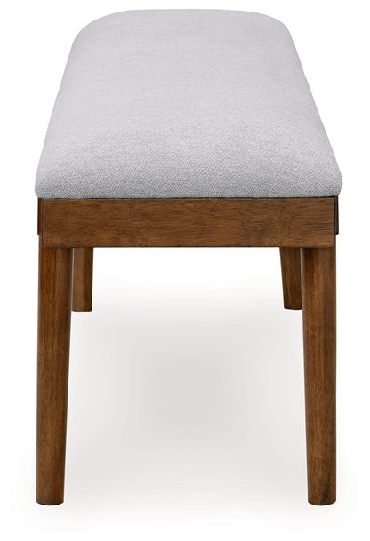 Lyncott - Gray / Brown - Large Upholstered Dining Room Bench