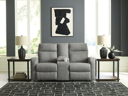 Gauntlet - Sterling - Double Recline Loveseat With Console