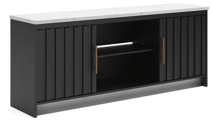 Cadmori - XL TV Stand With Fireplace Option - Black / White
